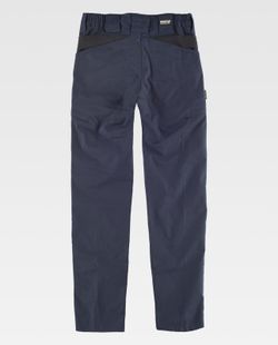Pantalón en tejido elástico Ripstop con refuerzos Color Marino