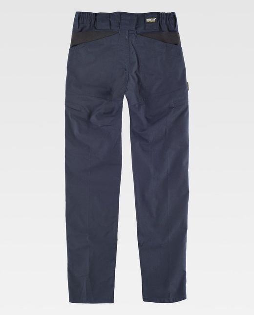 Pantalón en tejido elástico Ripstop con refuerzos Color Marino