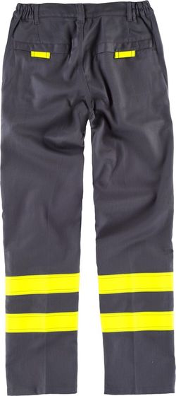 Pantaloni ignifughi e antistatici, con bande EN11611, EN11612, EN1149 Grigio Giallo AV