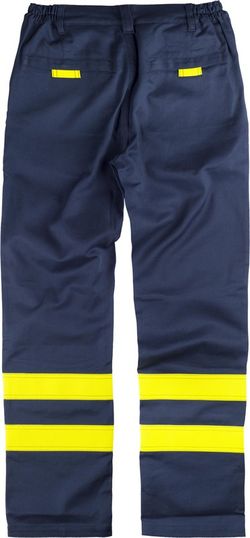 Pantaloni ignifughi e antistatici, con bande EN11611, EN11612, EN1149 Navy Yellow AV