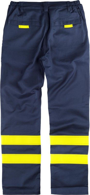 Pantaloni ignifughi e antistatici, con bande EN11611, EN11612, EN1149 Navy Yellow AV