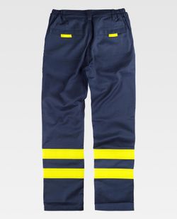 Pantaloni ignifughi e antistatici, con bande EN11611, EN11612, EN1149 Navy Yellow AV