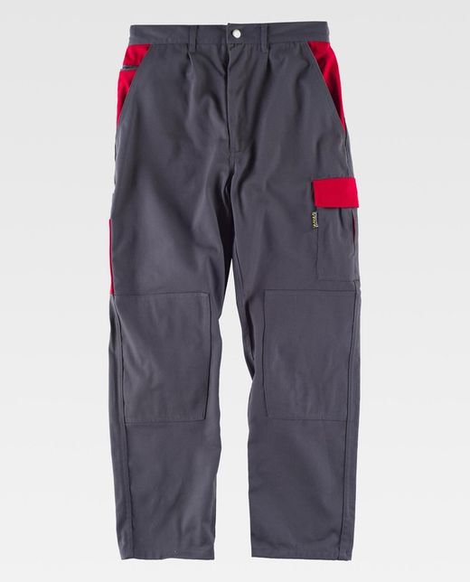 Pantalón linea 2, con elástico en cintura Gris Rojo