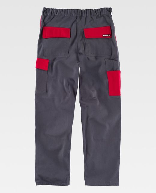 Pantalón linea 2, con elástico en cintura Gris Rojo