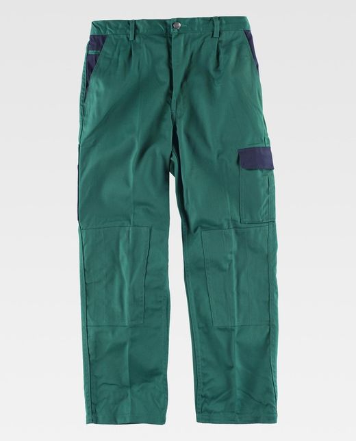 Linie 2 Hose, mit elastischer Taille, kombinierten Taschen Knieschützer Navy Green
