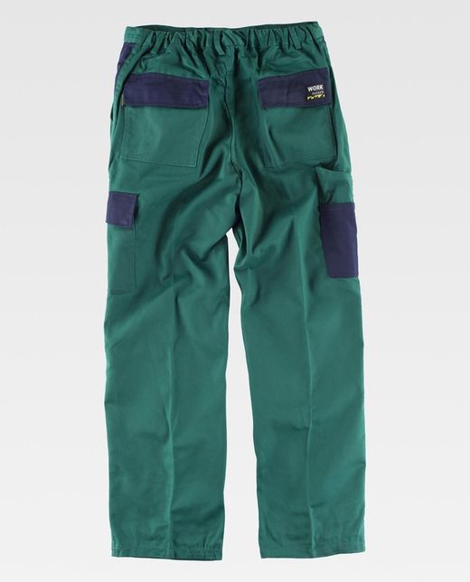 Linie 2 Hose, mit elastischer Taille, kombinierten Taschen Knieschützer Navy Green
