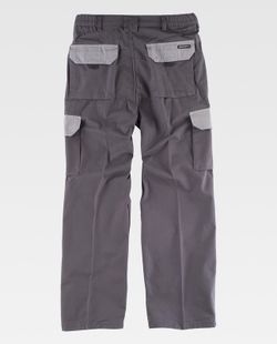 Kombinierte Hose der Linie 3, elastisch in der Taille, mit mehreren Taschen und mit Verstärkung an der Unterseite Grau-Grau