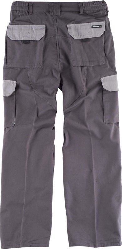 Kombinierte Hose der Linie 3, elastisch in der Taille, mit mehreren Taschen und mit Verstärkung an der Unterseite Grau-Grau
