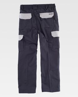 Kombinierte Hose der Linie 3, elastisch in der Taille, mehrere Taschen und mit Verstärkung im Kragen Navy Grey