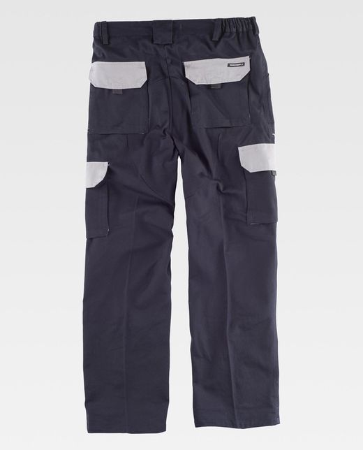 Kombinierte Hose der Linie 3, elastisch in der Taille, mehrere Taschen und mit Verstärkung im Kragen Navy Grey
