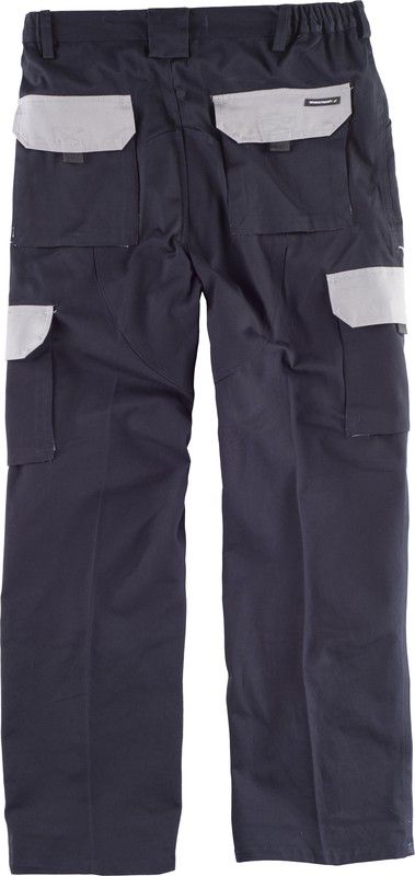 Kombinierte Hose der Linie 3, elastisch in der Taille, mehrere Taschen und mit Verstärkung im Kragen Navy Grey