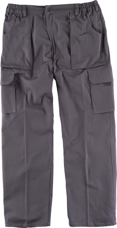 Pantaloni linea 4 con elastico in vita, multitasche e rinforzo sul fondo grigio