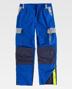 5-Linien-Hose, 3 Farben Elastische Taille, mehrere Taschen, Knieschoner-Tasche, reflektierende Paspelierung Azulina Light Grey Navy