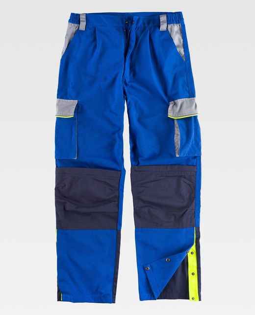 5-Linien-Hose, 3 Farben Elastische Taille, mehrere Taschen, Knieschoner-Tasche, reflektierende Paspelierung Azulina Light Grey Navy