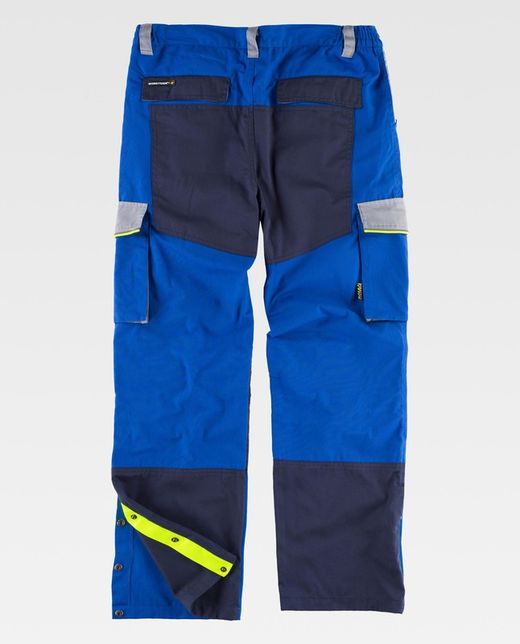5-Linien-Hose, 3 Farben Elastische Taille, mehrere Taschen, Knieschoner-Tasche, reflektierende Paspelierung Azulina Light Grey Navy