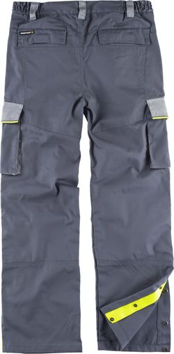 5-zeilige Hose, 3 Farben Elastische Taille, mehrere Taschen, Knieschützer, reflektierende Paspelierung Dunkelgrau Hellgrau
