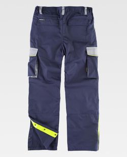 5-Linien-Hose, 3 Farben Elastische Taille, mehrere Taschen, Knieschützer, reflektierende Paspelierung Navy Light Grey