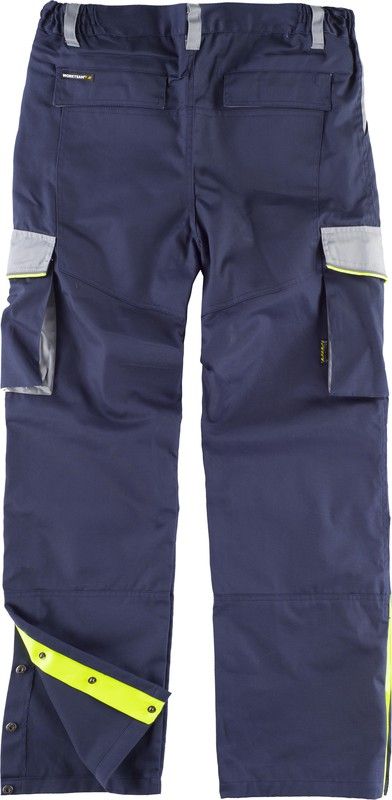5-Linien-Hose, 3 Farben Elastische Taille, mehrere Taschen, Knieschützer, reflektierende Paspelierung Navy Light Grey