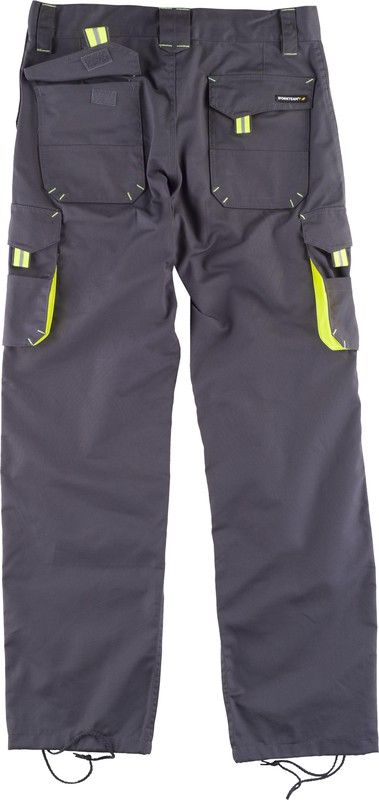 Linie 6 Multi-Pocket-Hose mit Gummizug an den Seiten Grau Gelb AV