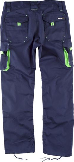 Linie 6 Multi-Pocket-Hose mit Gummizug an den Seiten Navy Fluorescent Green