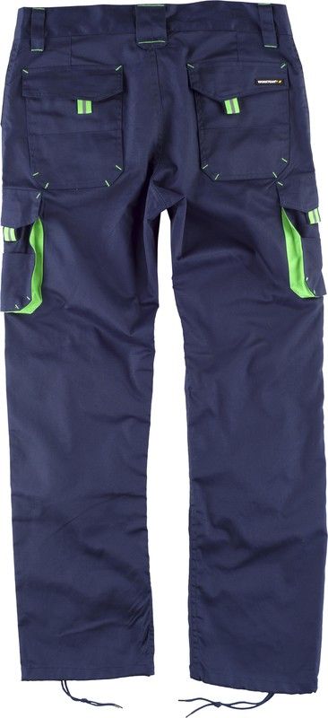 Linie 6 Multi-Pocket-Hose mit Gummizug an den Seiten Navy Fluorescent Green