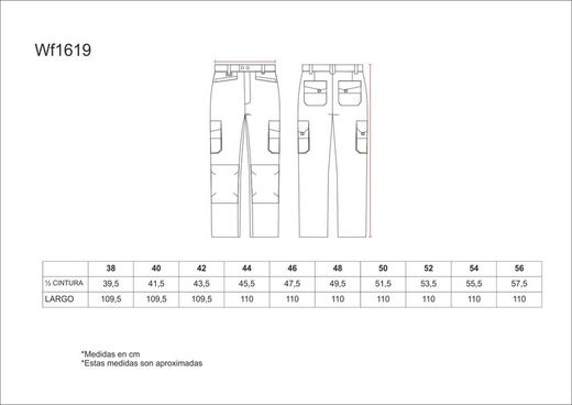 Pantalón multibolsillos con elástico en laterales Negro / Naranja