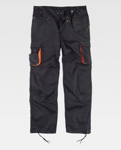 Pantaloni multi-linea Line 6 con elastico sui lati Nero Arancione AV
