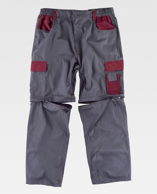 Linie 8 kombinierte Mehrtaschenhose mit abnehmbaren Beinen Granatgrau