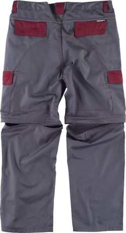 Linie 8 kombinierte Mehrtaschenhose mit abnehmbaren Beinen Granatgrau