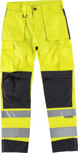Pantalón multibolsillos alta visibilidad Amarillo / Negro