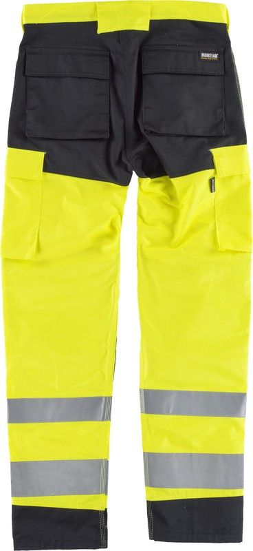 Warnschutzhose mit mehreren Taschen Reflektierende Bänder in verschiedenen Größen EN ISO 20471: 2013 Gelb AV Schwarz