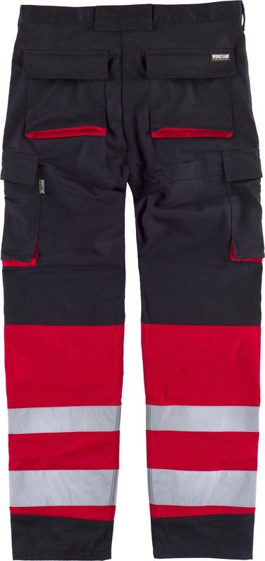 Pantalón multibolsillos Negro / Rojo