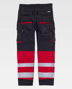 Pantalón multibolsillos Negro / Rojo