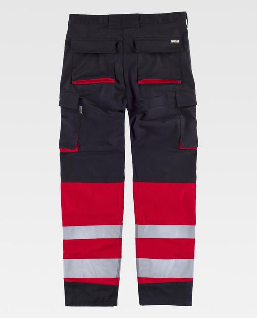 Pantalón multibolsillos Negro / Rojo