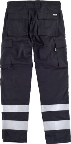 Pantalón multibolsillos con cintas reflectantes Negro