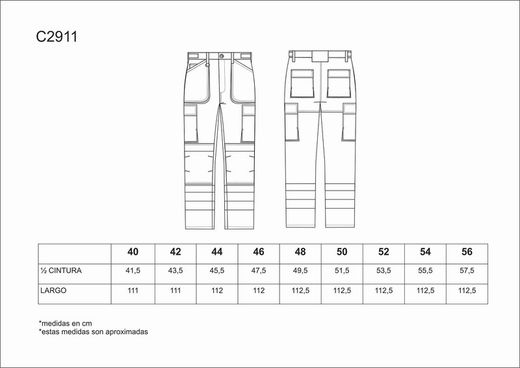 Hose mit mehreren Taschen und reflektierenden Bändern in verschiedenen Größen Rot