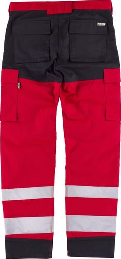 Hose mit mehreren Taschen und reflektierenden Bändern Rot Schwarz
