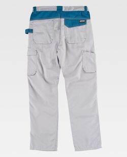 Hose mit mehreren Taschen und Verstärkung am Kragen Hellgrau / Stewardess