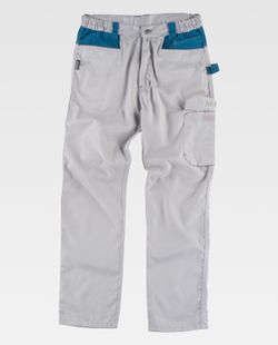 Hose mit mehreren Taschen und Verstärkung am Kragen Hellgrau / Stewardess
