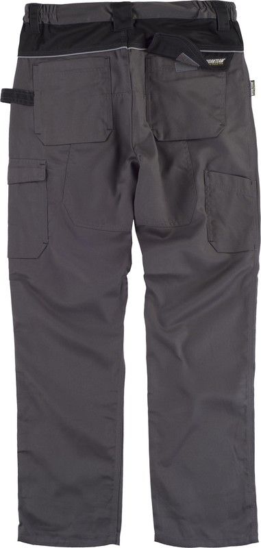 Hose mit mehreren Taschen und Zwickel im Kragen Dunkelgrau Schwarz