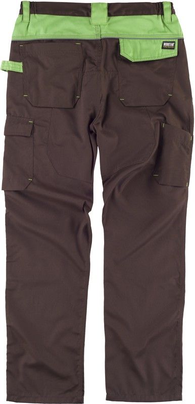 Hose mit mehreren Taschen und Verstärkung am Kragen Brown Green Lime