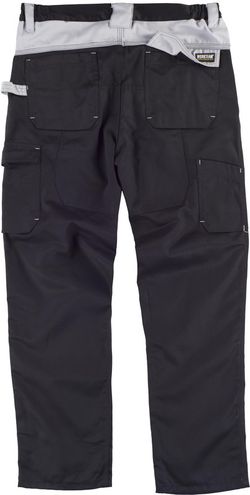 Hose mit mehreren Taschen und Zwickel im Kragen Schwarz / Hellgrau