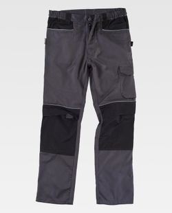 Multi-pocket trousers, with reinforced collar and contrast knee pads Dark Gray Black
