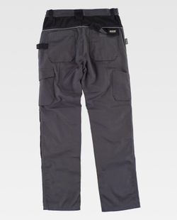 Multi-pocket trousers, with reinforced collar and contrast knee pads Dark Gray Black