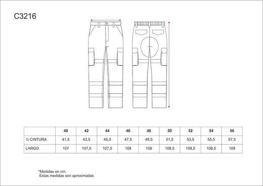 Pantalón multibolsillos de alta visibilidad Negro Naranja / Amarillo