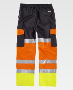 Pantalón multibolsillos de alta visibilidad Negro Naranja / Amarillo