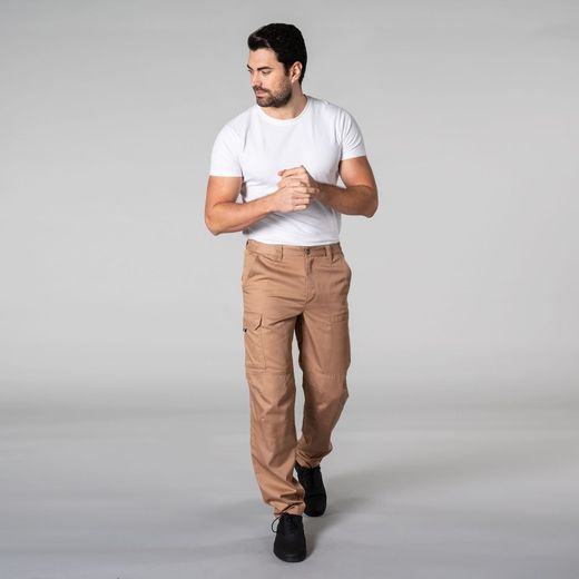 Pantalon multibolsillos elastico arce