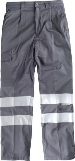 Pantalón multibolsos con tejido polar 2 cintas reflectantes Gris