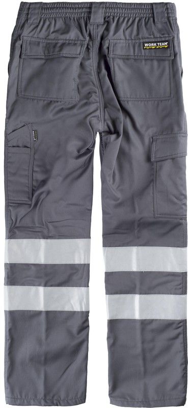 Multi-Pocket-Hose mit Fleece-Stoff innen, 2 graue reflektierende Bänder