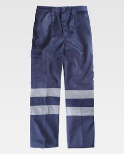 Multi-Pocket-Hose mit Fleece-Stoff innen, 2 reflektierende Bänder Navy